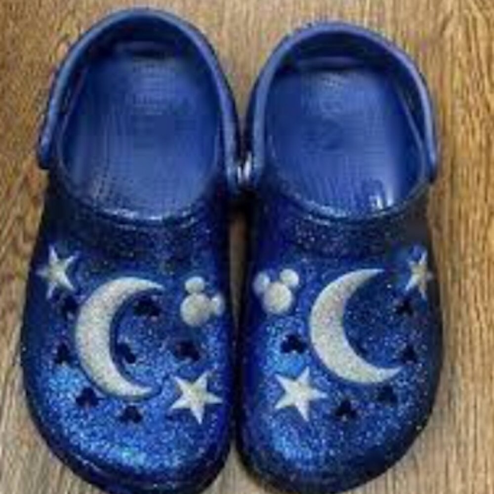 Crocs Disney Fantasia Blue Sparkles Theme Shoes size Men: 7/Women:9 -Disney Fans